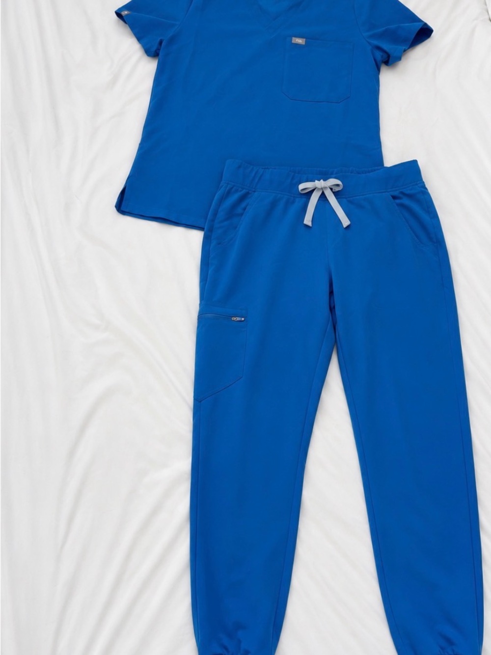 Figs Royal Blue Drawstring Jogger Pants
